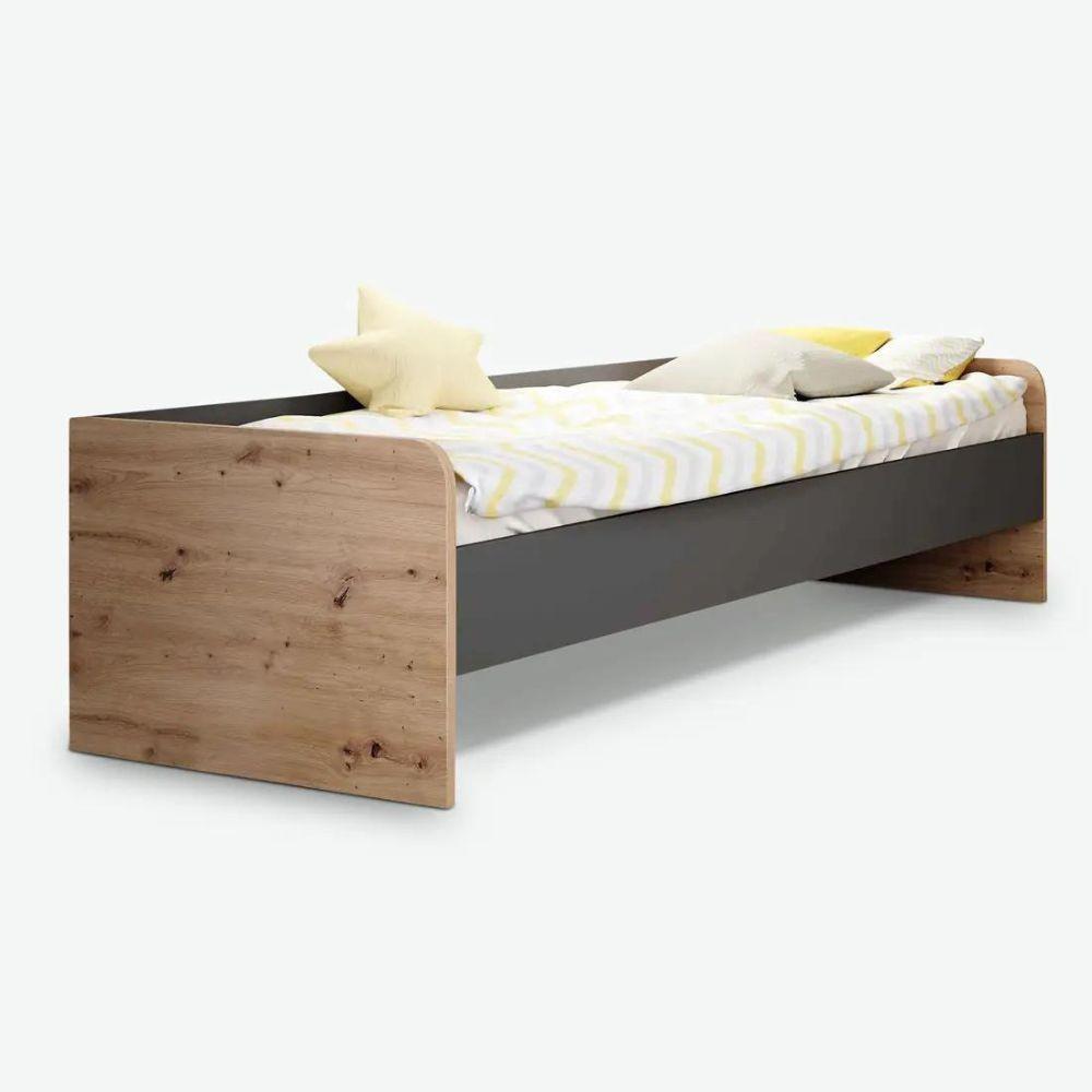 Letto singolo Gap System colore rovere e antracite