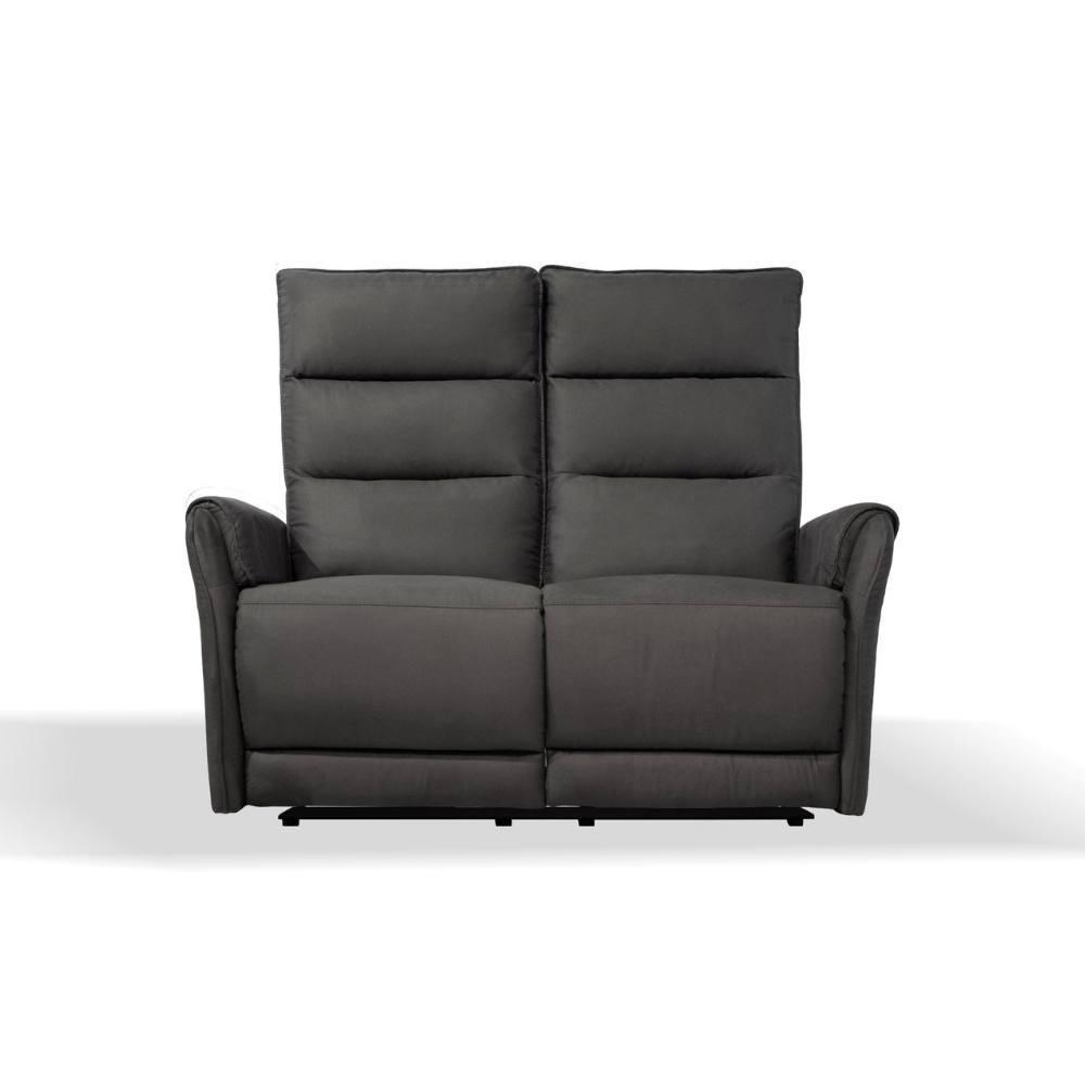 Divano 2 posti Thun 2 recliner elettrici effetto nabuk grigio D120