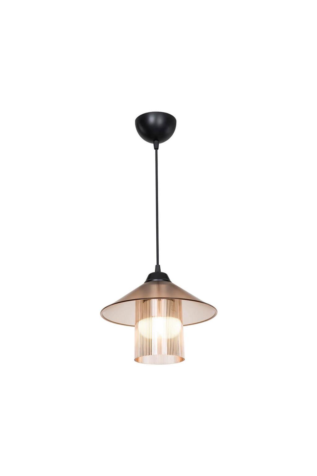 Lampada da soffitto Inka ASZ1464 con paralume in plastica ambrata