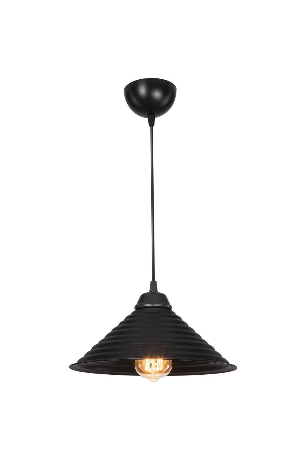 Lampada da soffitto Sava ASZ1617 con paralume in metallo nero