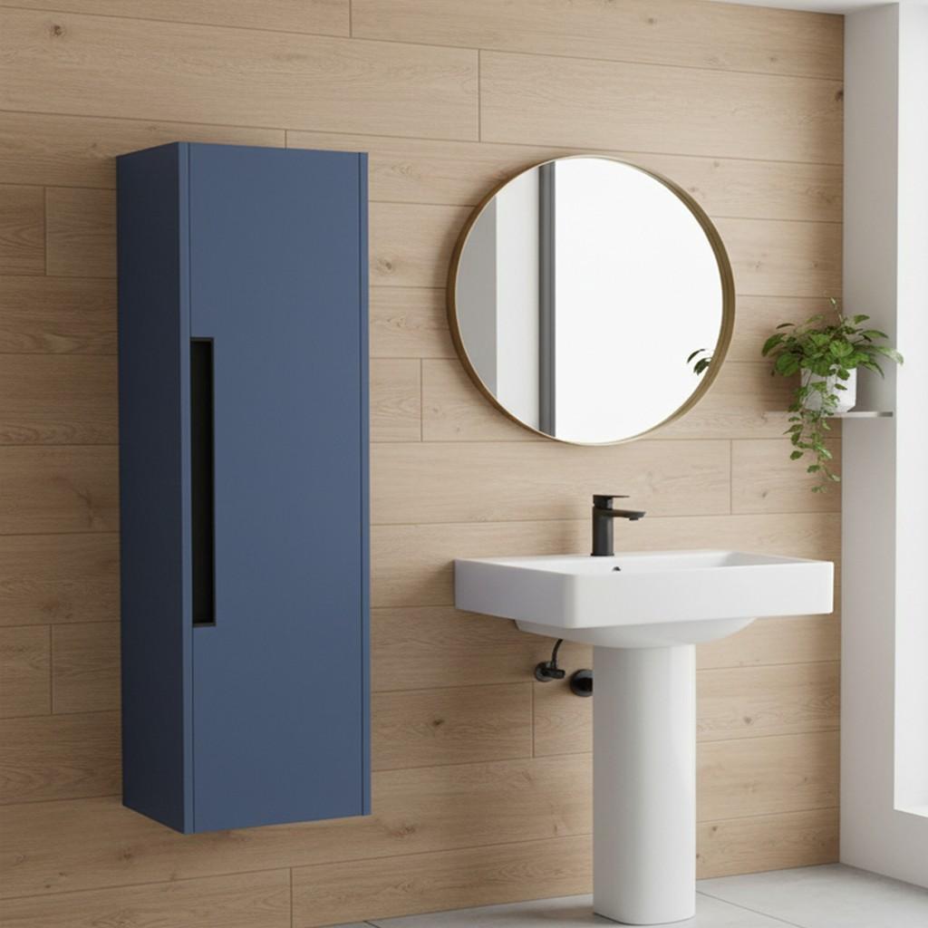 Colonna bagno sospesa Modular 1 anta 120x30x35 cm colore azzurro