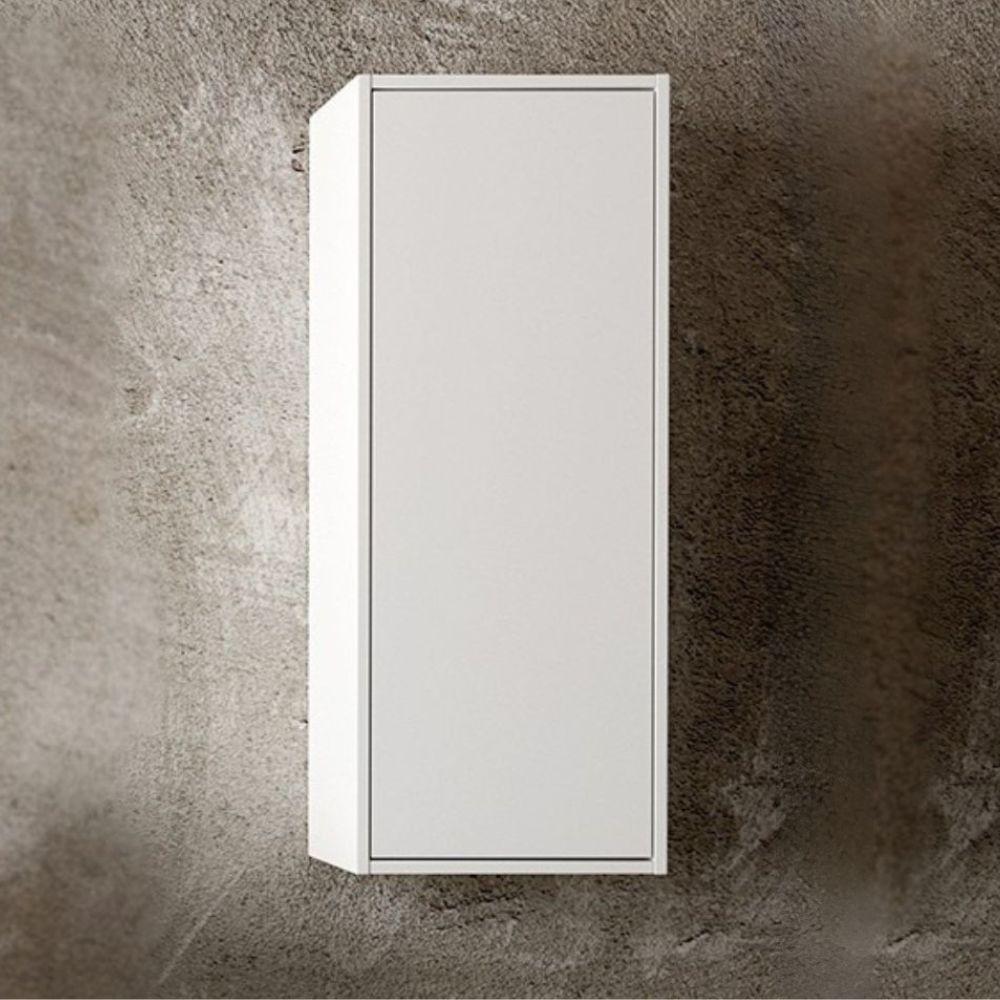 Pensile bagno Push 35x30.5x80 1 anta con 2 ripiani interni colore bianco opaco