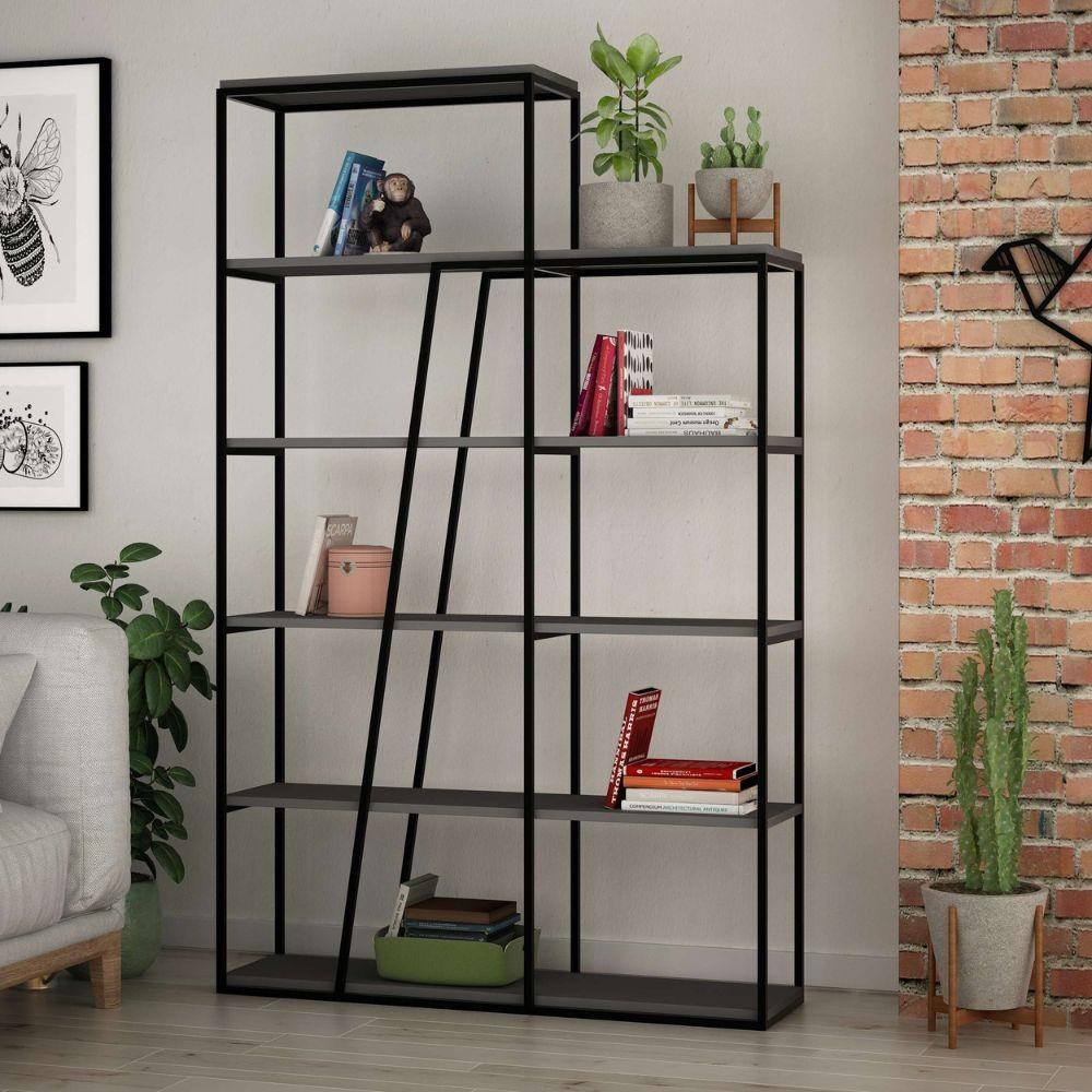 Libreria Pal colore antracite 110x29x178 cm