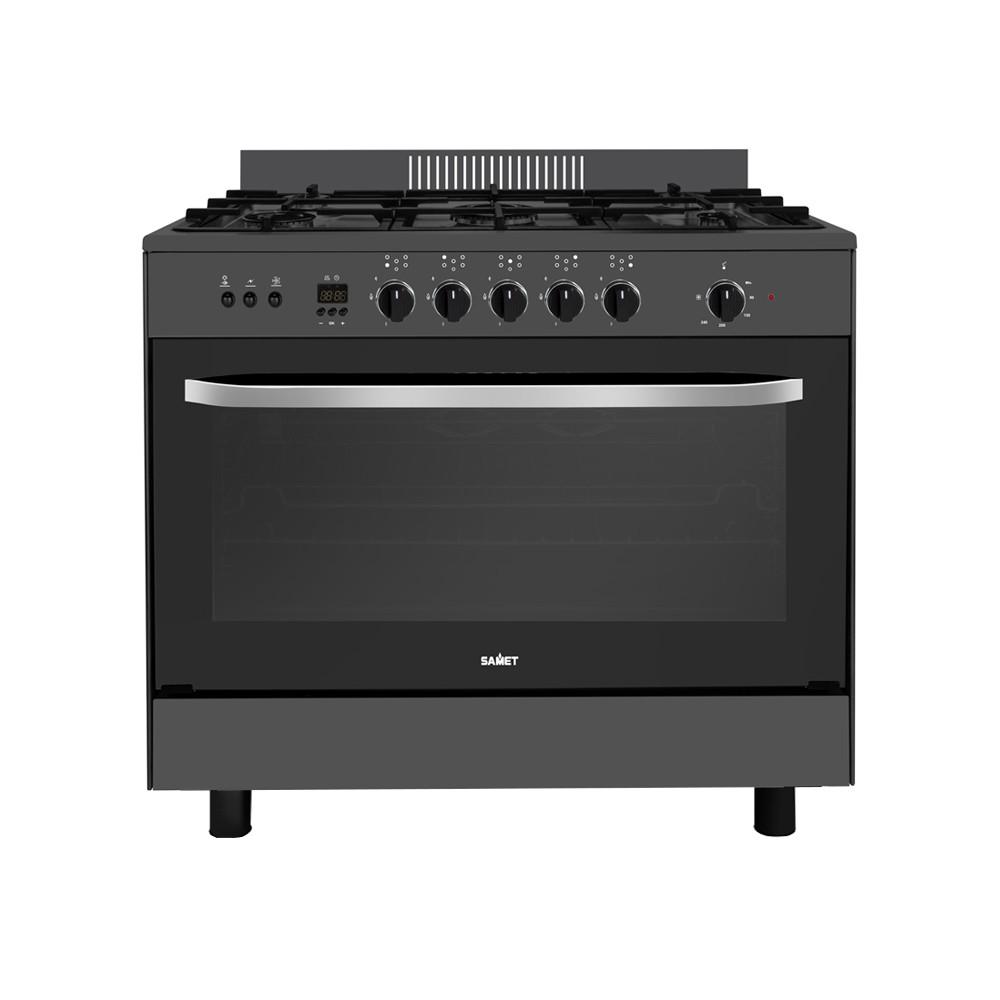 Cucina Stromboli 90x60 cm con forno a gas e grill elettrico colore nero classe A Samet