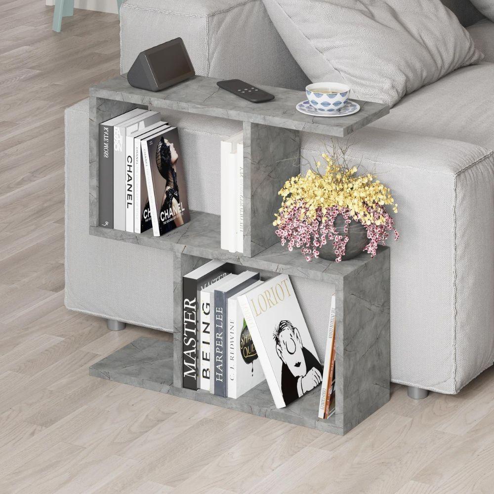 Tavolino da salotto Homemania in colore lagina effetto marmo grigio