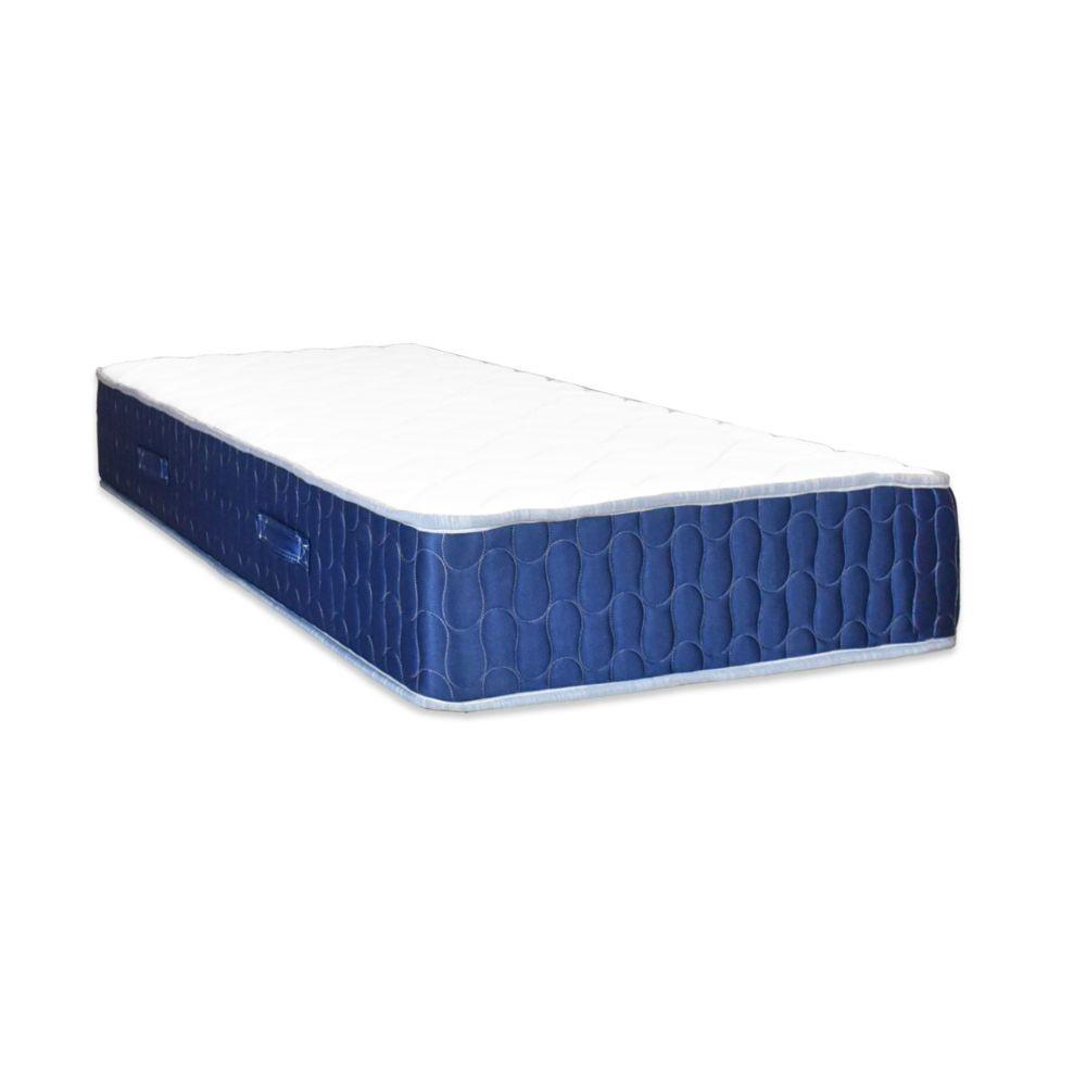 Materasso singolo Palladio con bordo blu 80x190x25 H cm. in schiuma poliuretanica e memory non sfoderabile