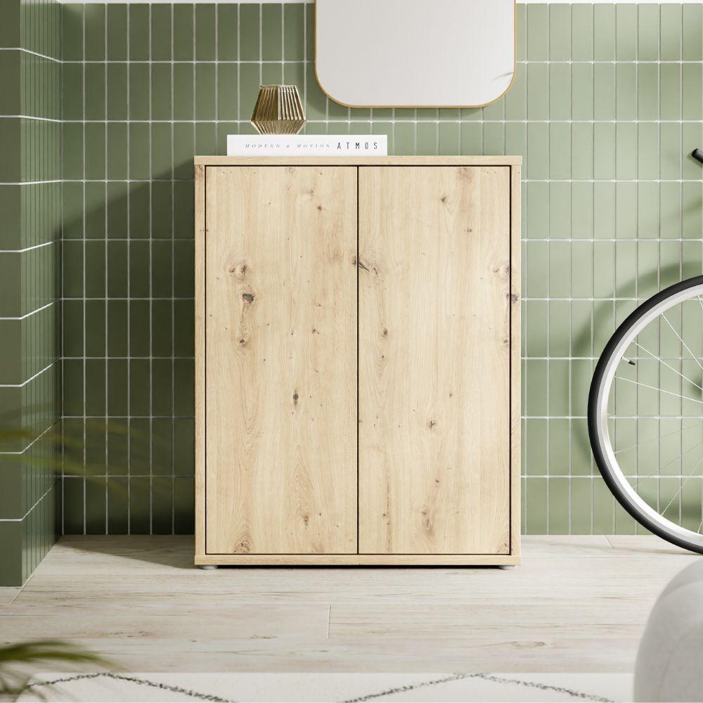 Mobile multiuso Medea 2 ante colore rovere 74.5x34.9xH 99.1 cm.