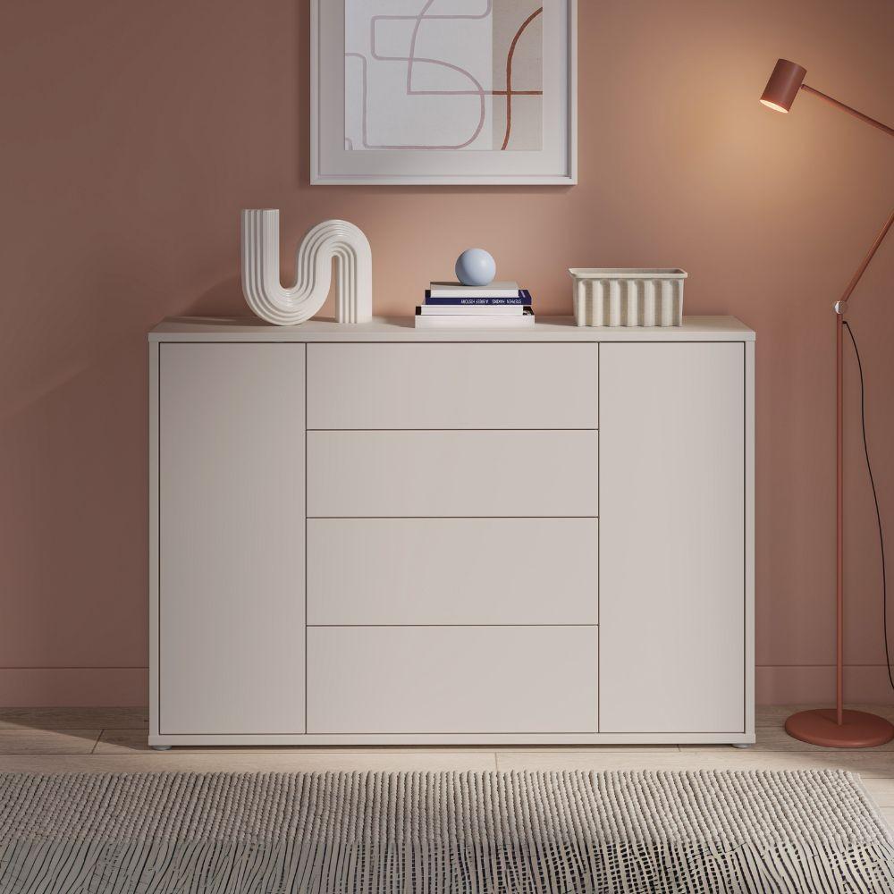 Madia Medea 4 cassetti e 2 ante colore cashmere
