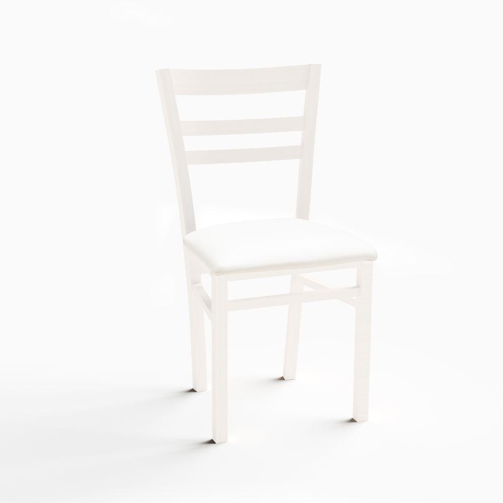 Sedia Cromica in legno bianco opaco set 2 pezzi
