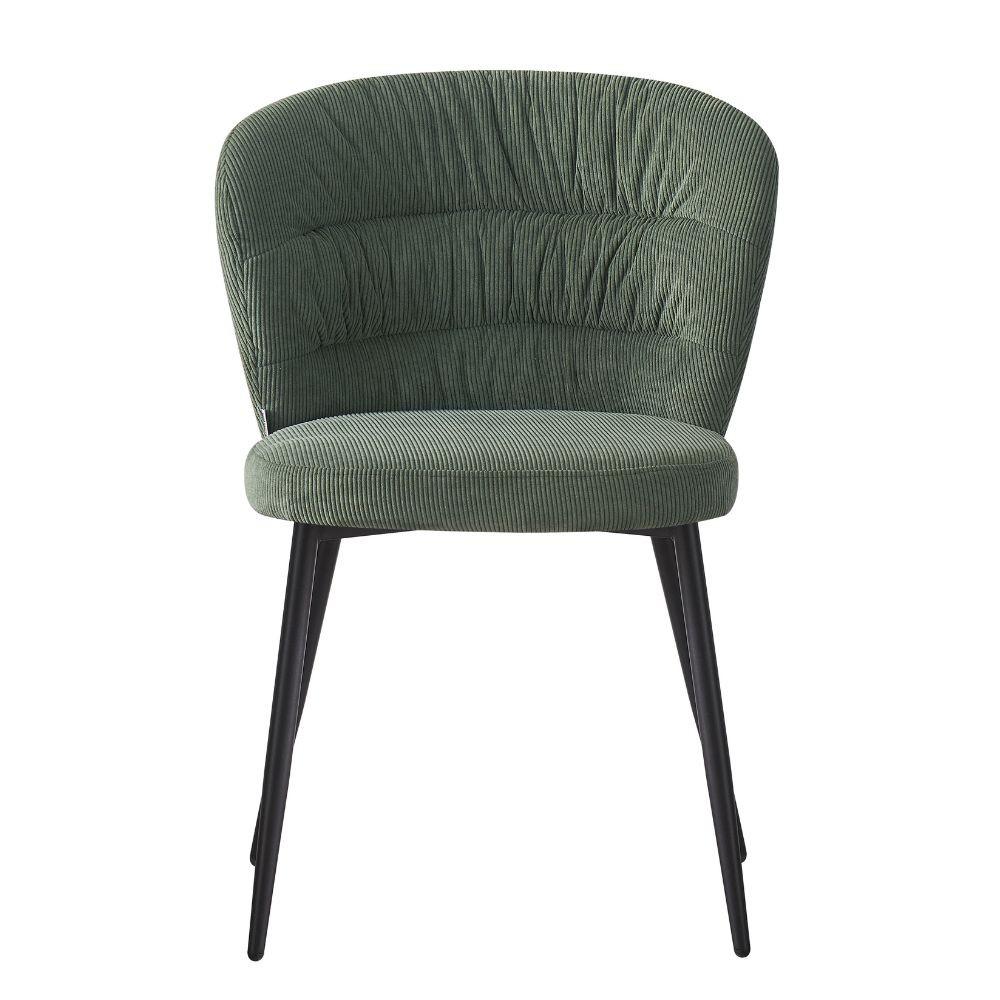 Sedia imbottita Klontar in tessuto verde set 4 pezzi