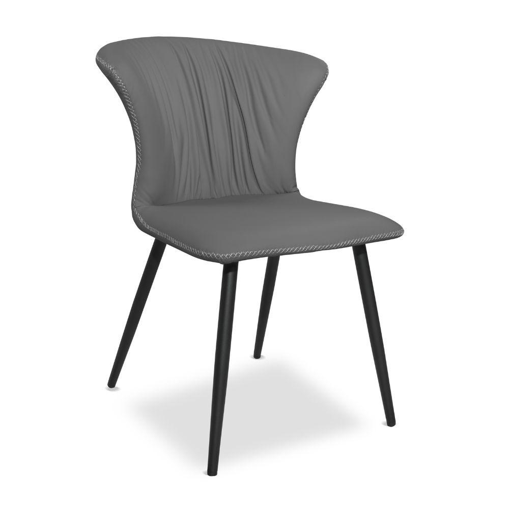 Sedia Core colore antracite con gambe in metallo nero set 2 pezzi