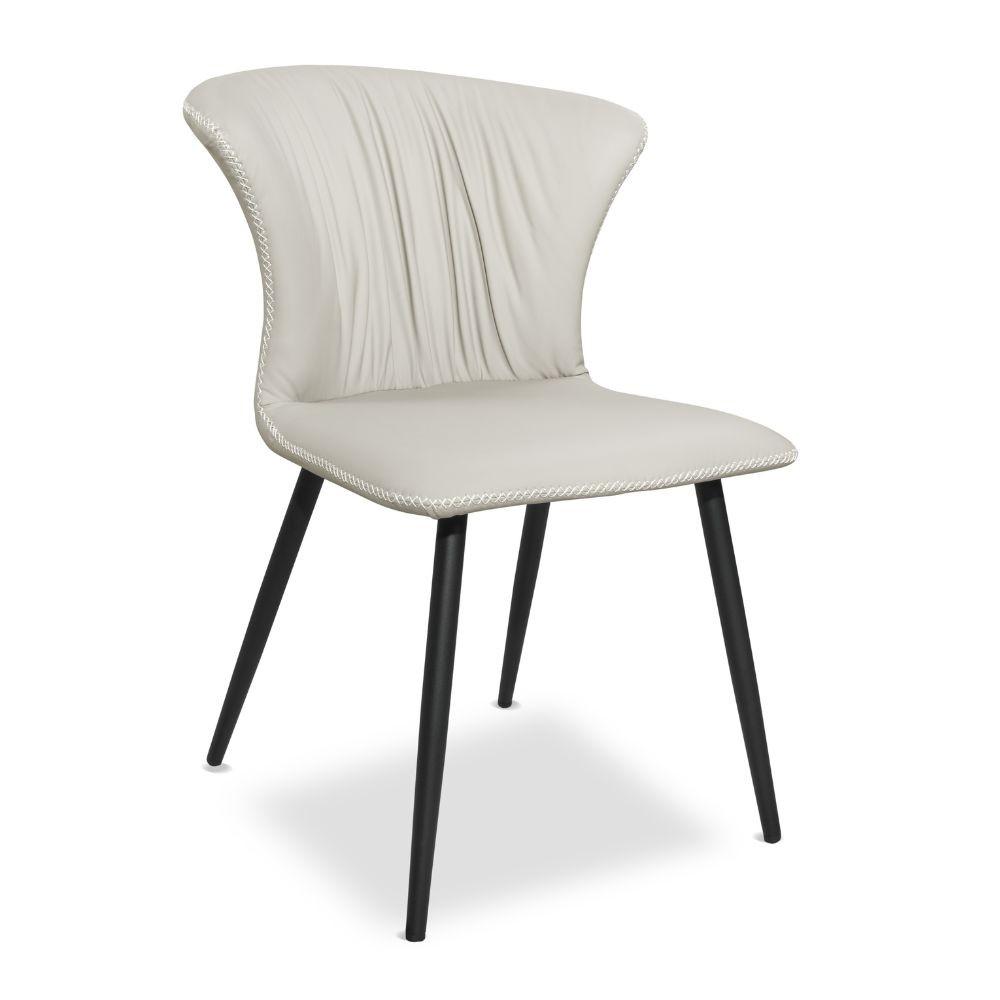 Sedia Core colore beige con gambe in metallo nero set 2 pezzi