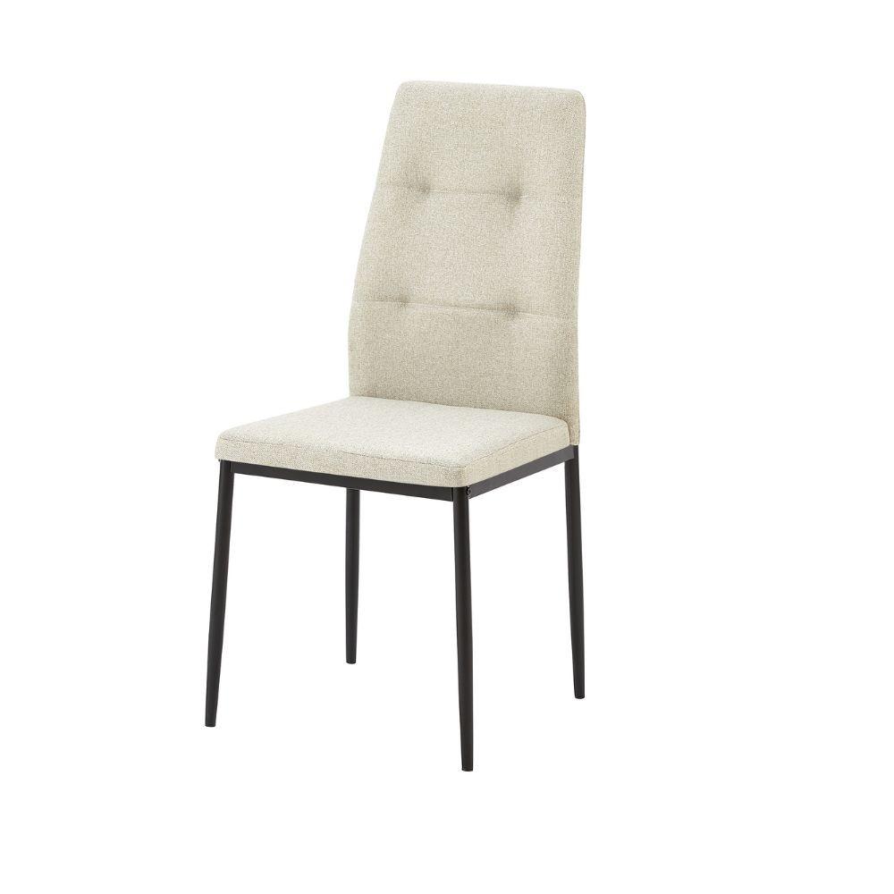 Sedia da pranzo Adara in tessuto beige set 4 pezzi