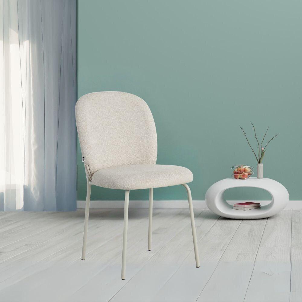 Sedia imbottita Turi in tessuto ecr&ugrave; set 4 pezzi
