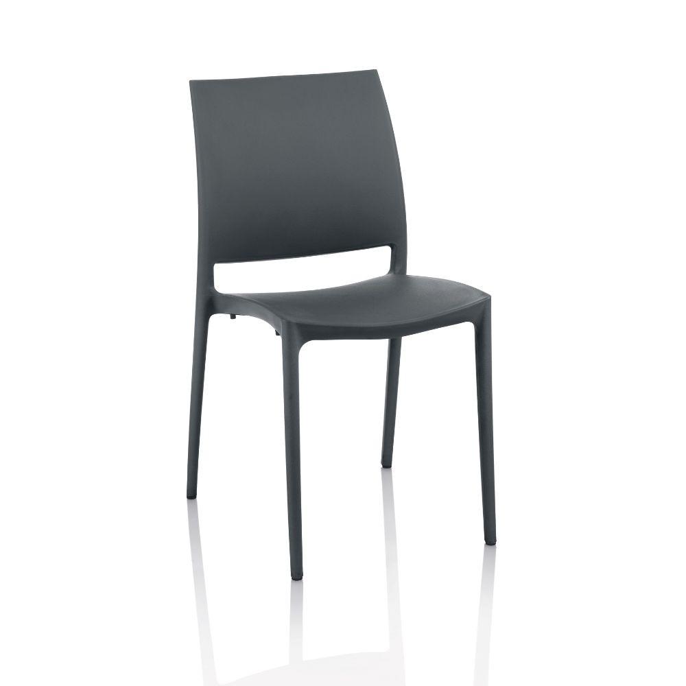Sedia Curtis polipropilene antracite design ergonomico set 4 pezzi