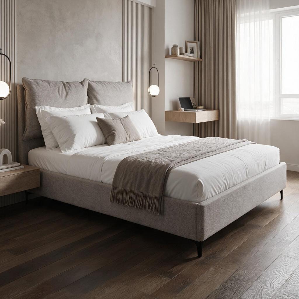 Letto matrimoniale Vogue contenitore in tessuto Aragon 20 taupe