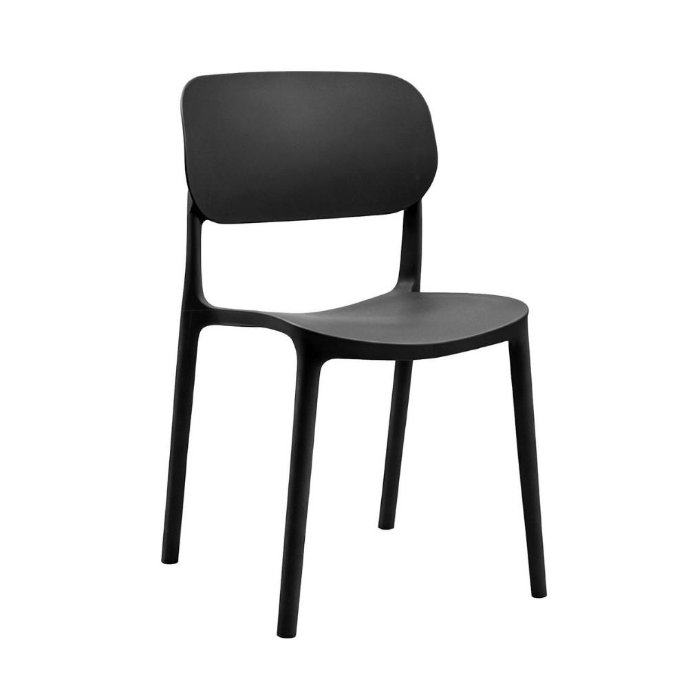 Sedia in polipropilene Loop con schienale ergonomico con apertura colore dark grey set 4 pezzi
