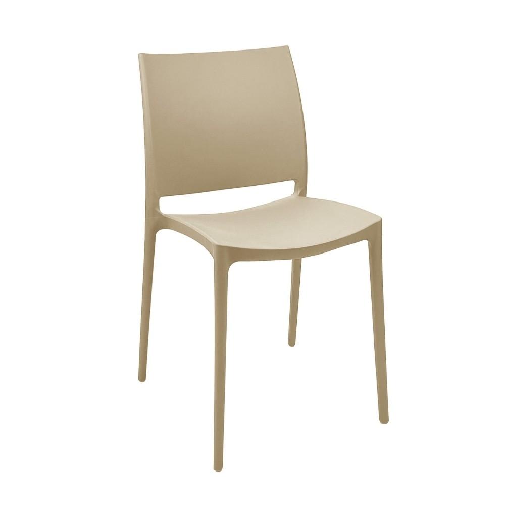 Sedia in polipropilene Sfera con design ergonomico colore cashmere set 4 pezzi