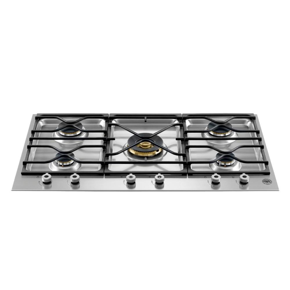 Piano cottura Bertazzoni PM36500X a gas da 90 cm. 5 fuochi con dual wok centrale inox