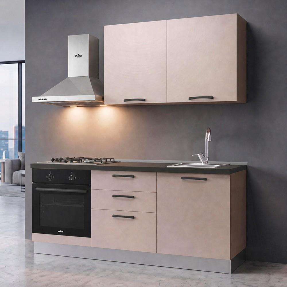 Cucina Astinew 180 cm reversibile in cashmere con elettrodomestici inclusi Industrie Valentini