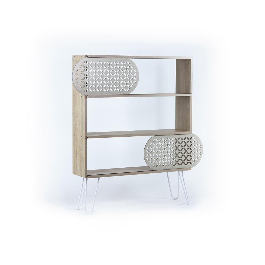 Libreria 3 ripiani Illia noce nero 94x25x117 MT190511