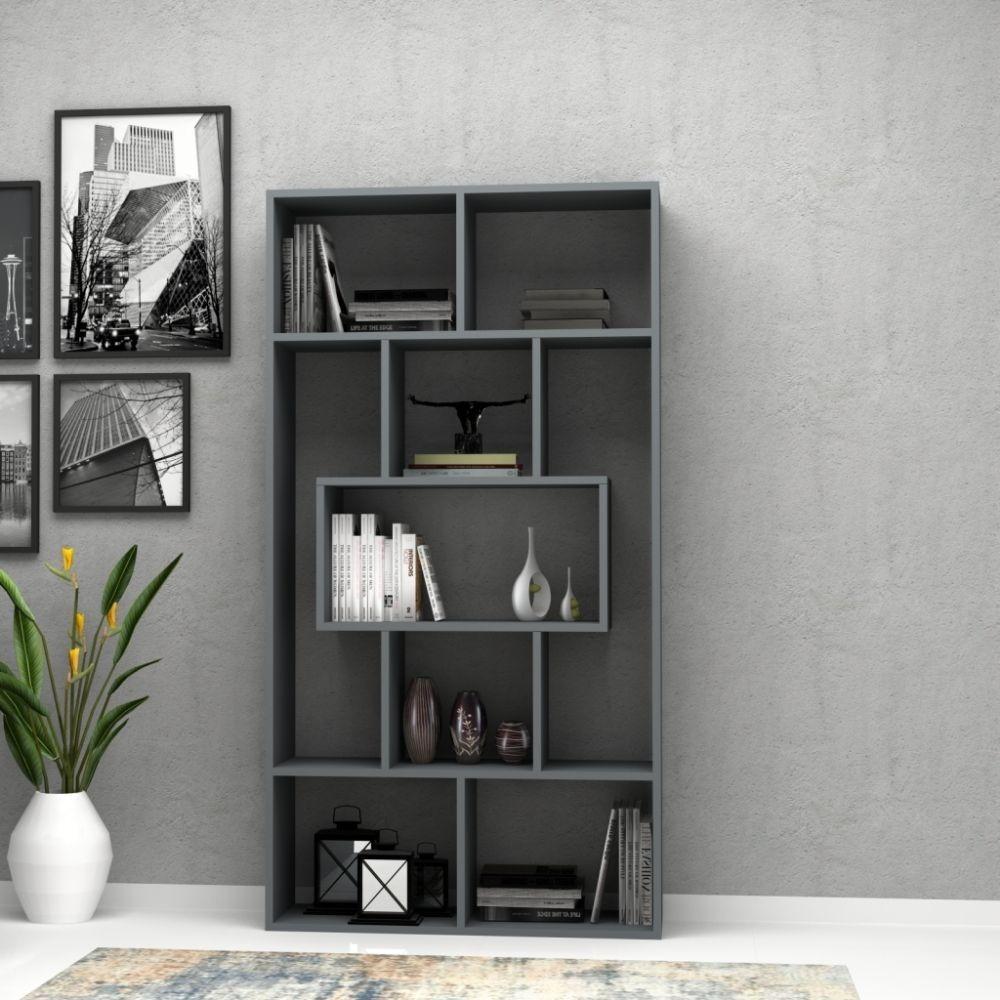 Libreria Face grigio cemento 90x30x170H cm