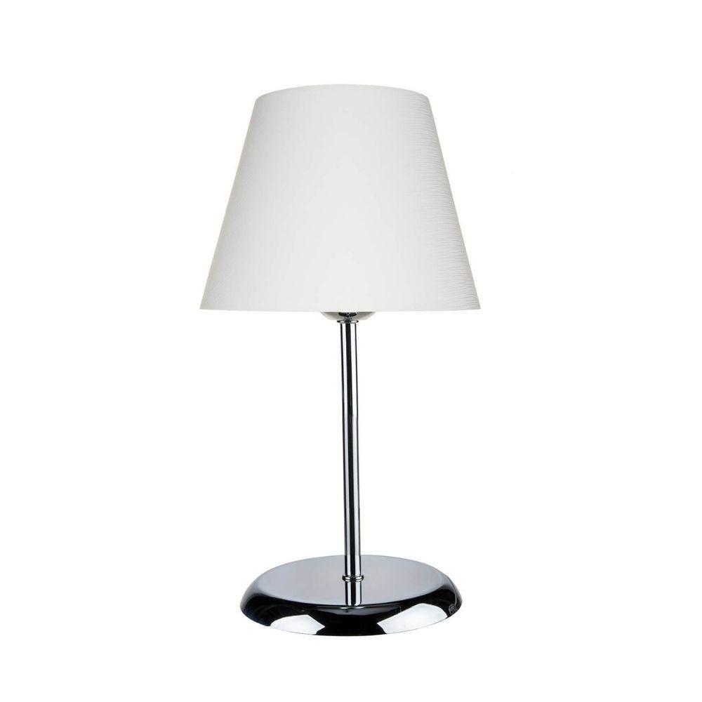 Lampada da tavolo Elva ASZ1047 in metallo e paralume in PVC effetto tessuto