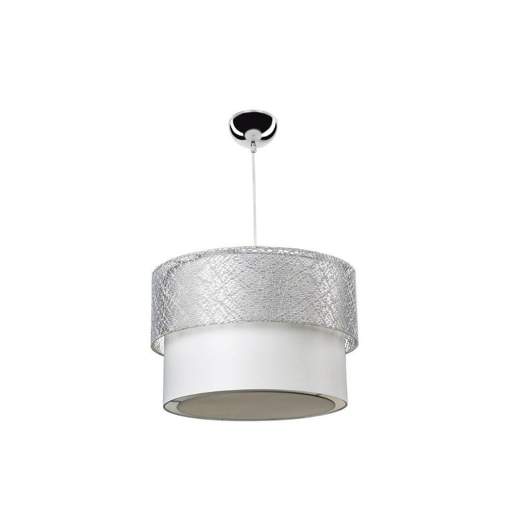 Lampada a sospensione Polo MDL2355 con paralume in PVC effetto tessuto grigio