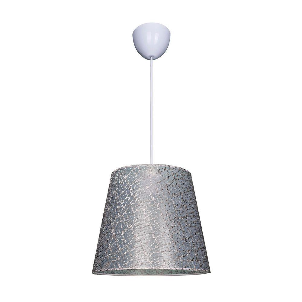 Lampada a sospensione Conic ASZ0777 in PVC effetto tessuto grigio