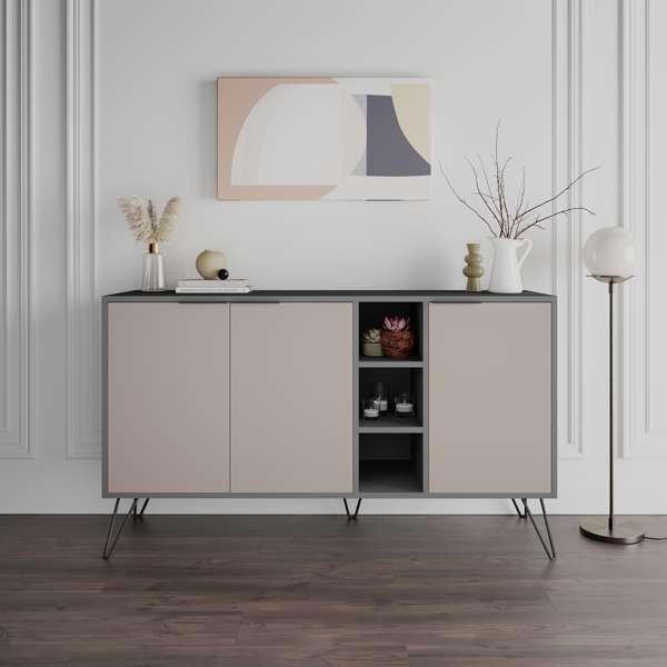 Madia Clara antracite 3 ante tortora 142x35,6x83h