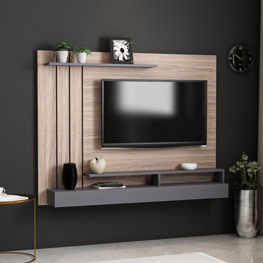 Parete porta tv Lawrance 157 noce particolari antracite