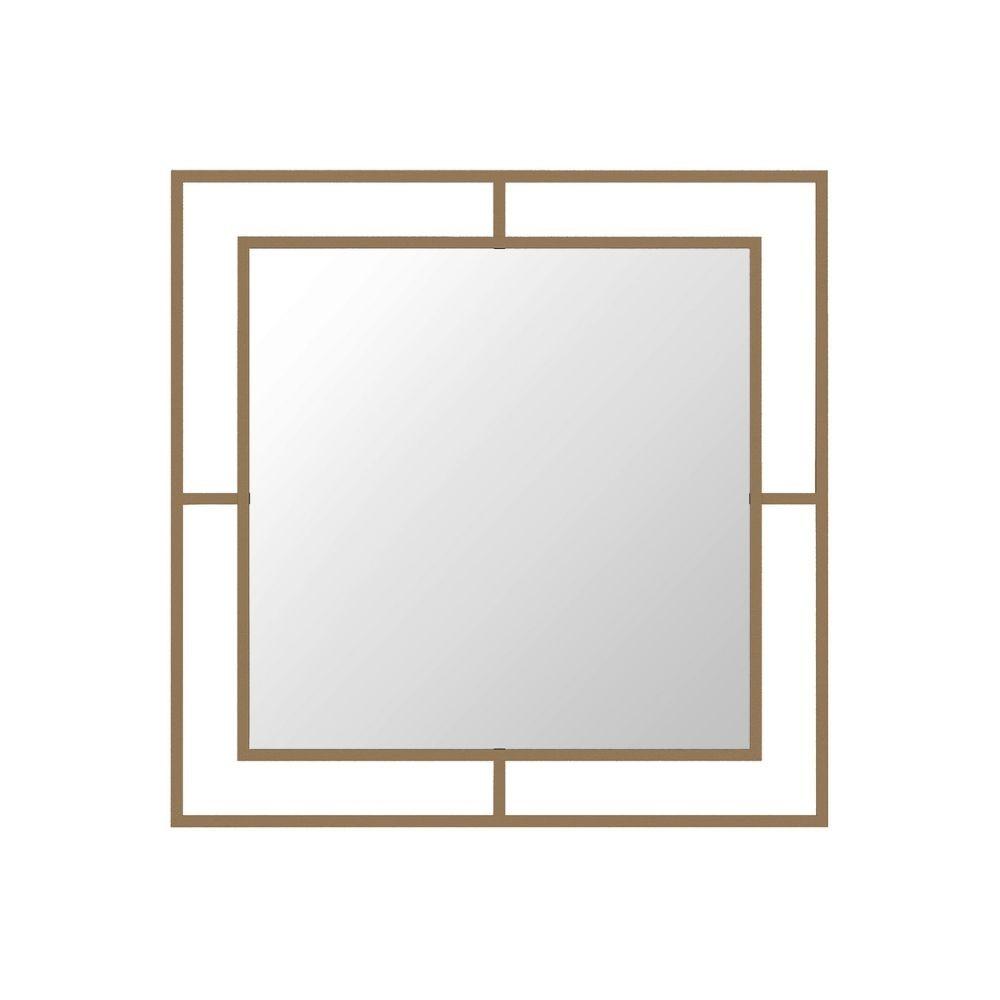 Specchio quadrato Corner con doppia cornice in metallo oro